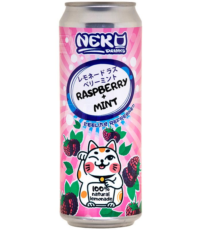 Неко Дринкс Лимонад Малина Мята/Neko Drinks Raspberry+Mint Б/А 0,45л.*20