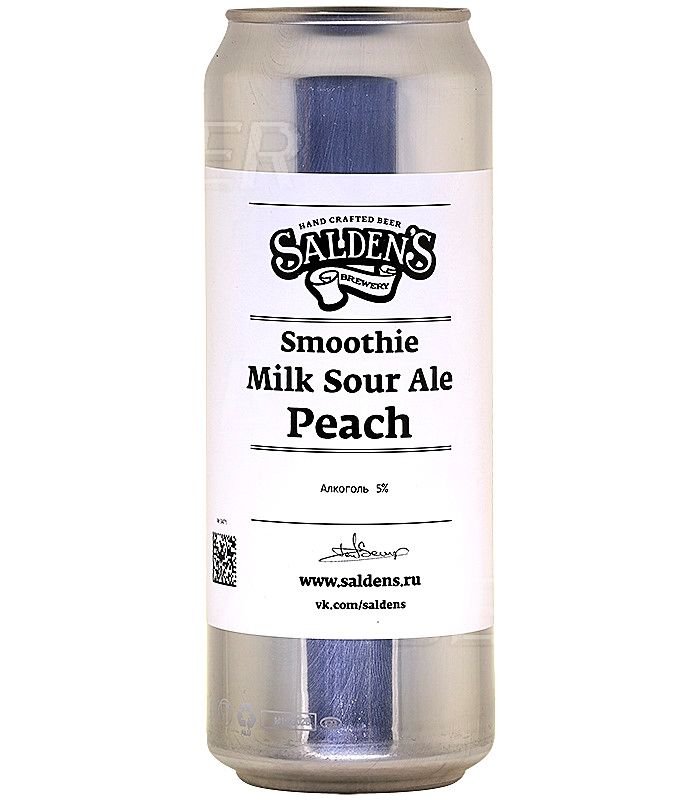 Салденс Молочный смузи саур эль Персик/Saldens Smjothie Milk sour ale Peach  0,45л.*20
