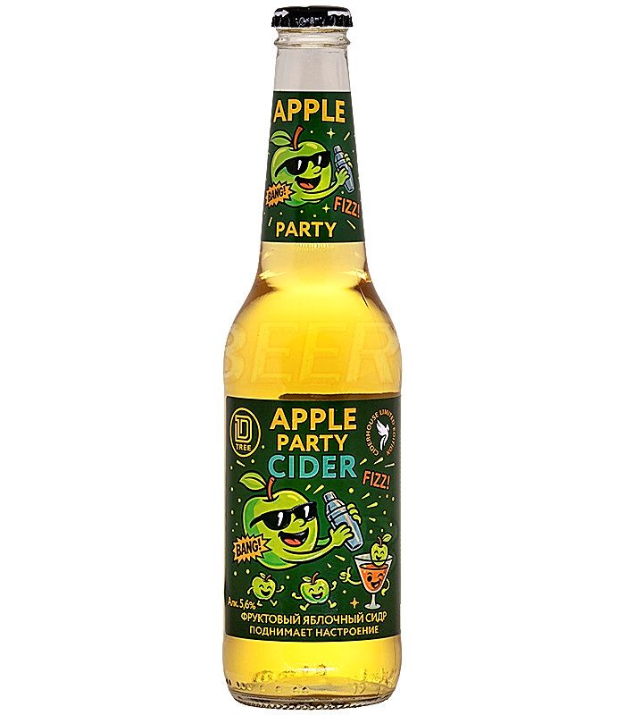 Дабл Три Вечеринка Зеленое Яблоко/Double Tree Party  Apple Cider 0,4л.*12