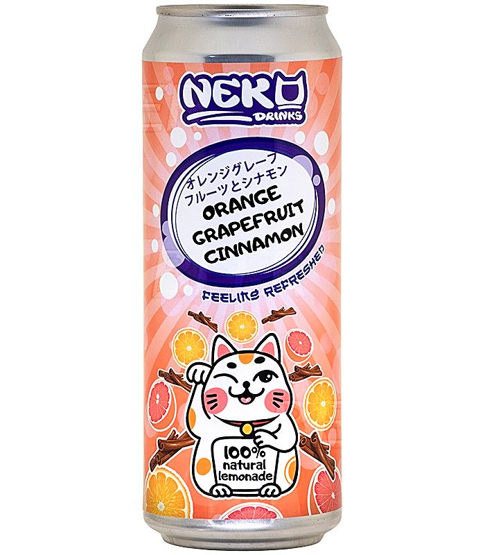 Неко Дринкс Лимонад Апельсин, грейпфрут, циннамон/Neko Drinks Lemonade Orange, grapefruit, cinnamon Б/А 0,45л.*20
