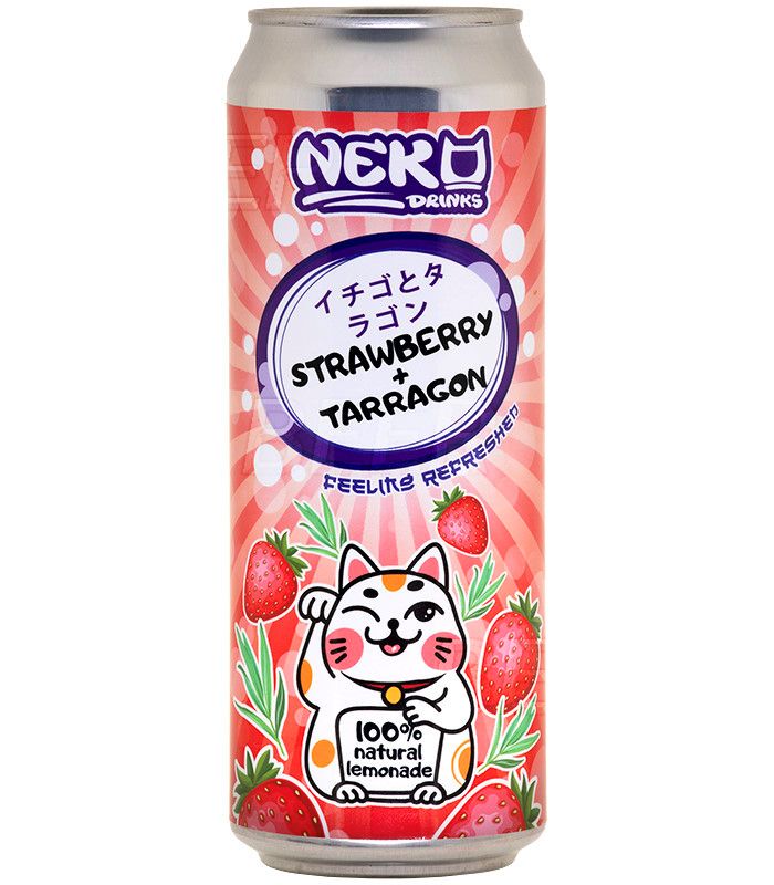 Неко Дринкс Лимонад Клубника Экстрагон/Neko Drinks Strawberry+Tarragon Б/А 0,45л.*20