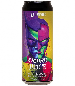4Пивовара Нейро Сок: Банан, Манго, Маракуйя/4Brewers Neuro Juice: Banana, Mango, Passion fruit 0,45л.*12