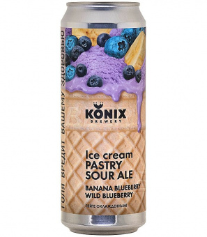 Коникс Мороженое Голубика, черника, банан/Konix Ice Cream Banana, blueberry, wild blueberry 0,45л.*12