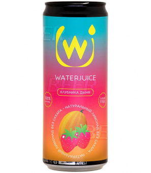 Вода-сок Клубника-дыня/Waterjuice Strawberry-melon Б/А 0,33л.*15 ж/б
