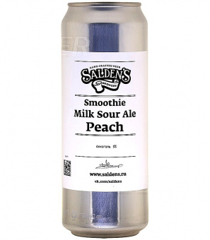 Салденс Молочный смузи саур эль Персик/Saldens Smjothie Milk sour ale Peach  0,45л.*20
