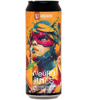 4Пивовара Нейро Сок: Манго, Маракуйя/4Brewers Neuro Juice: Mango, Passion fruit 0,45л.*12