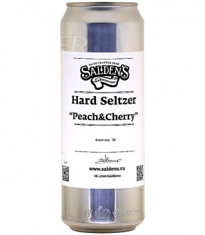Салденс Хард Зельцер Персик-вишня/Saldens Hard Seltzer Peach-cherry 0,45л.*12