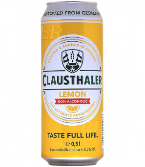 Клаусталер Лимон Б/А/Clausthaler Lemon Non Alcoholic 0,5л.*24
